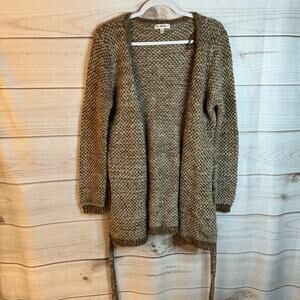 Roommates Brown Woven Long Sleeve Cardigan Size Large